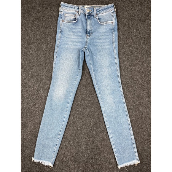 Free People Denim - We The Free Free People Skinny Jeans Light Wash Raw Hem Blue Denim Womens 28